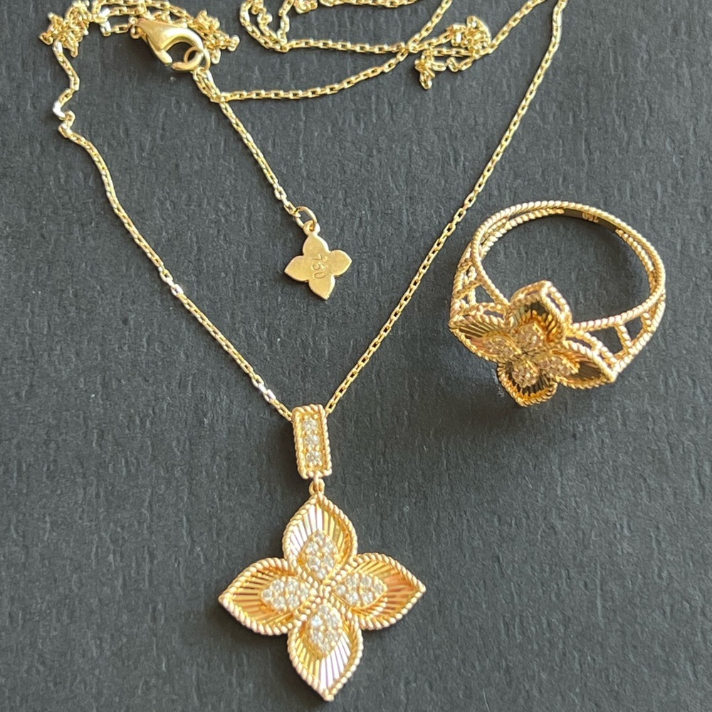 18k gold Necklace and Ring Set - Picture 12 of 15